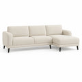 Canape d'angle 3 places avec meridienne droite 230 x 150 x 85 cm en polyester beige