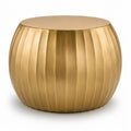 Table basse ronde en acier finition doree O 60 cm x H 45 cm
