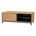 Table basse avec rangement rectangulaire 120 x 40 x 50 cm en panneaux de particules decor chene naturel noir